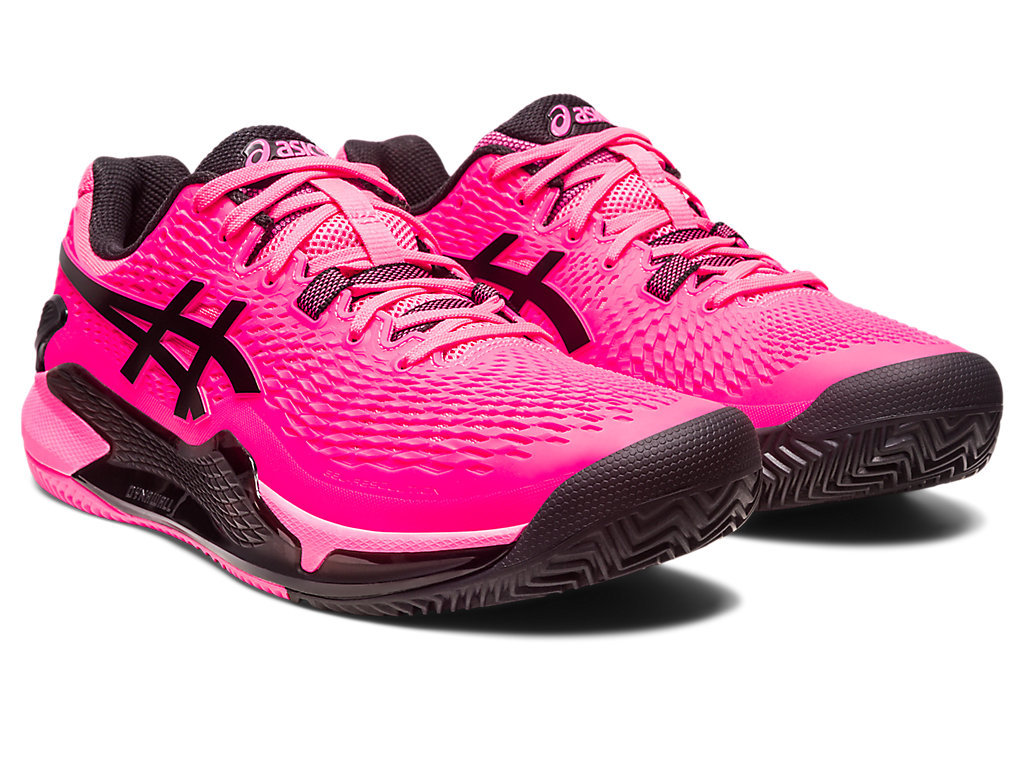 Asics Gel Resolution 9 - Clay Hot Pink/Black Men's Shoes