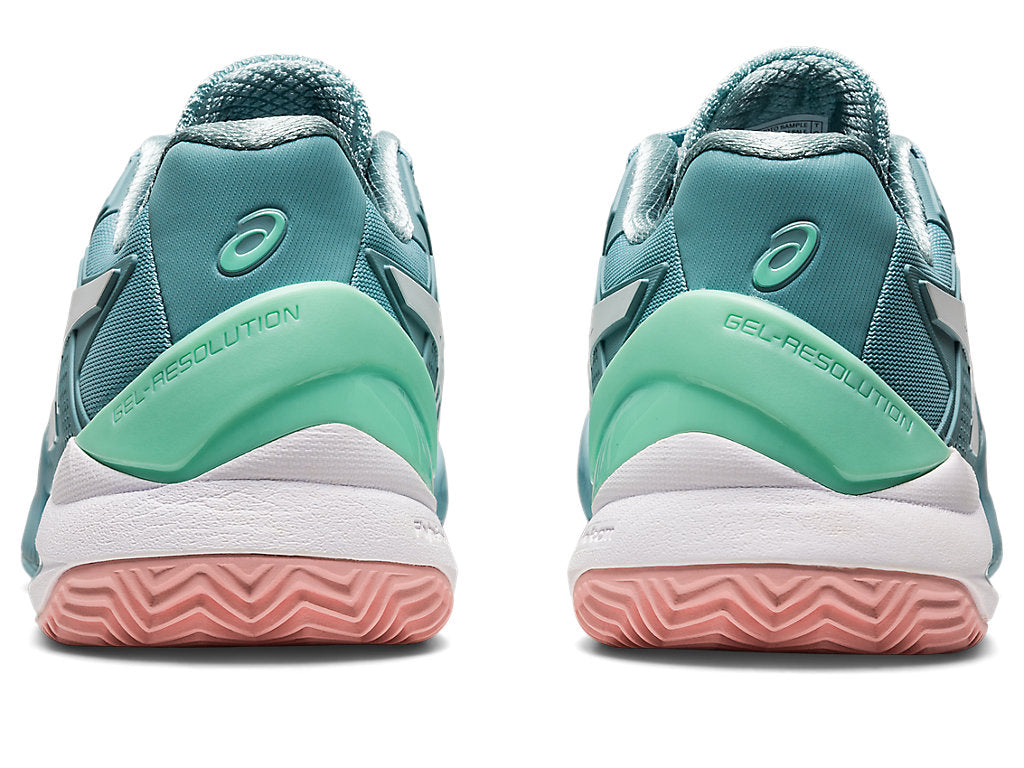 Asics Womens Gel Resolution 8 Clay - Smoke Blue/White