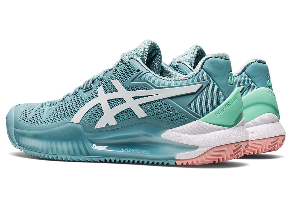 Asics Womens Gel Resolution 8 Clay - Smoke Blue/White