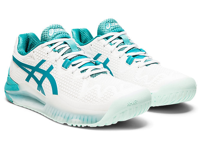 Asics Women's Gel Resolution 8 - White/Lagoon