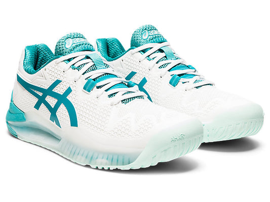 Asics Women's Gel Resolution 8 - White/Lagoon