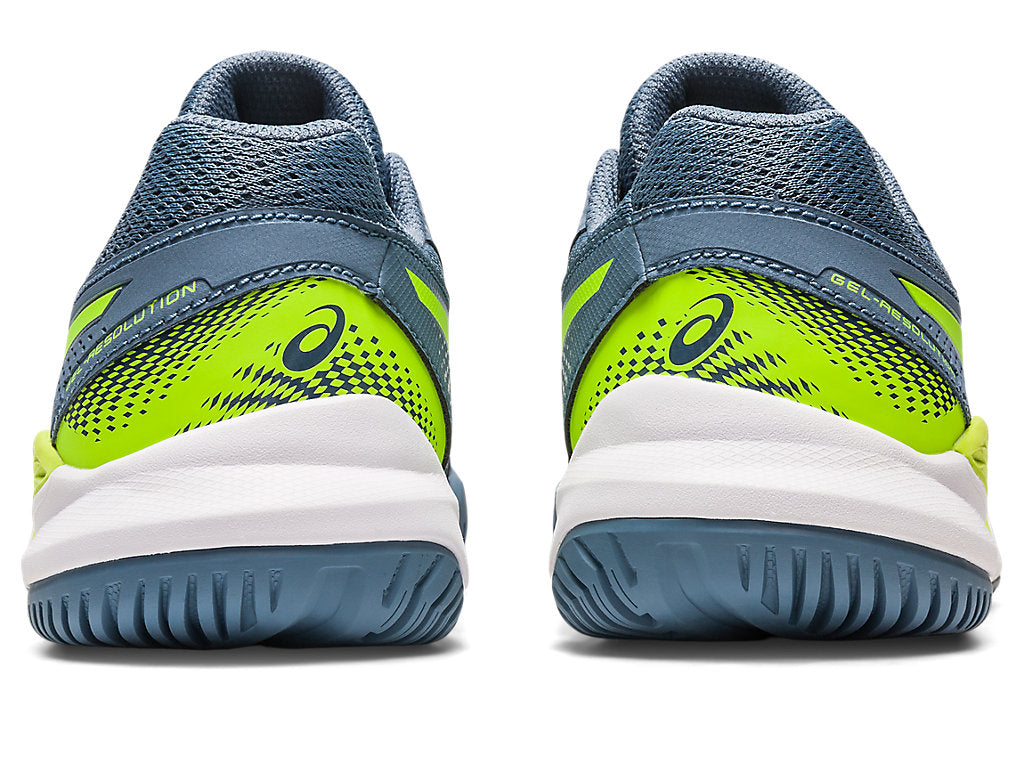 Asics Gel Resolution 9 GS Kids Tennis Shoes - Steel Blue/Hazard Green 2023