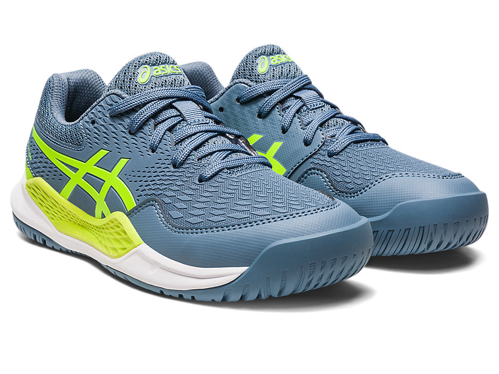Asics Gel Resolution 9 GS Kids Tennis Shoes - Steel Blue/Hazard Green 2023