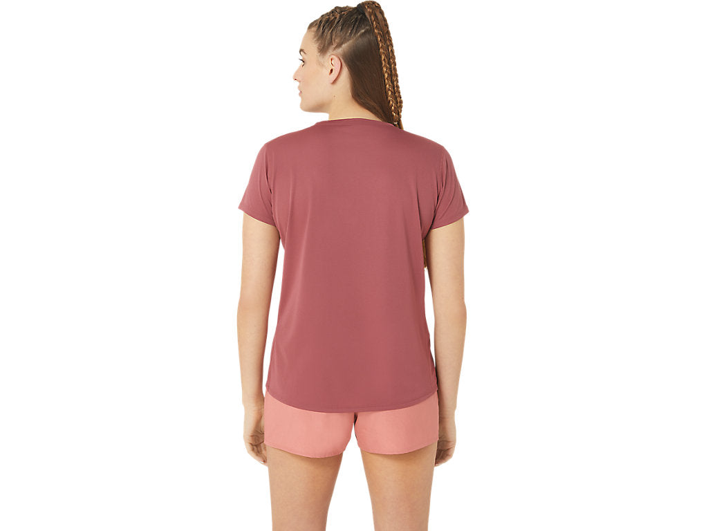 ASICS WOMENS SILVER SHORT SLEEVED TOP - Brisket Red