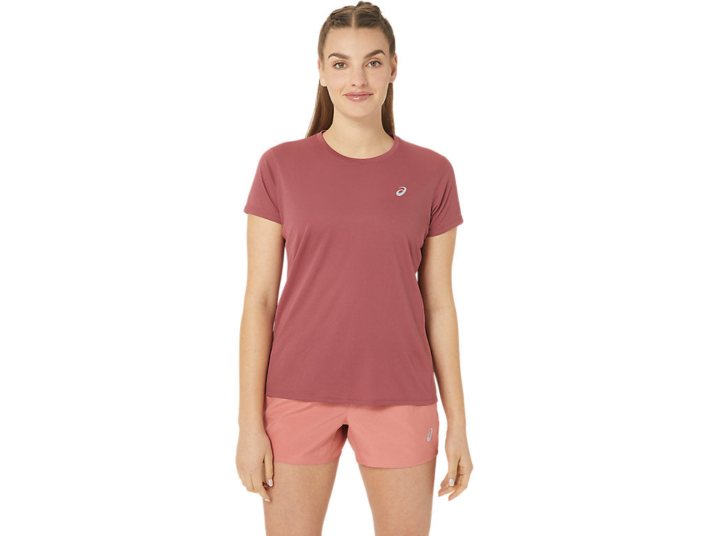 ASICS WOMENS SILVER SHORT SLEEVED TOP - Brisket Red