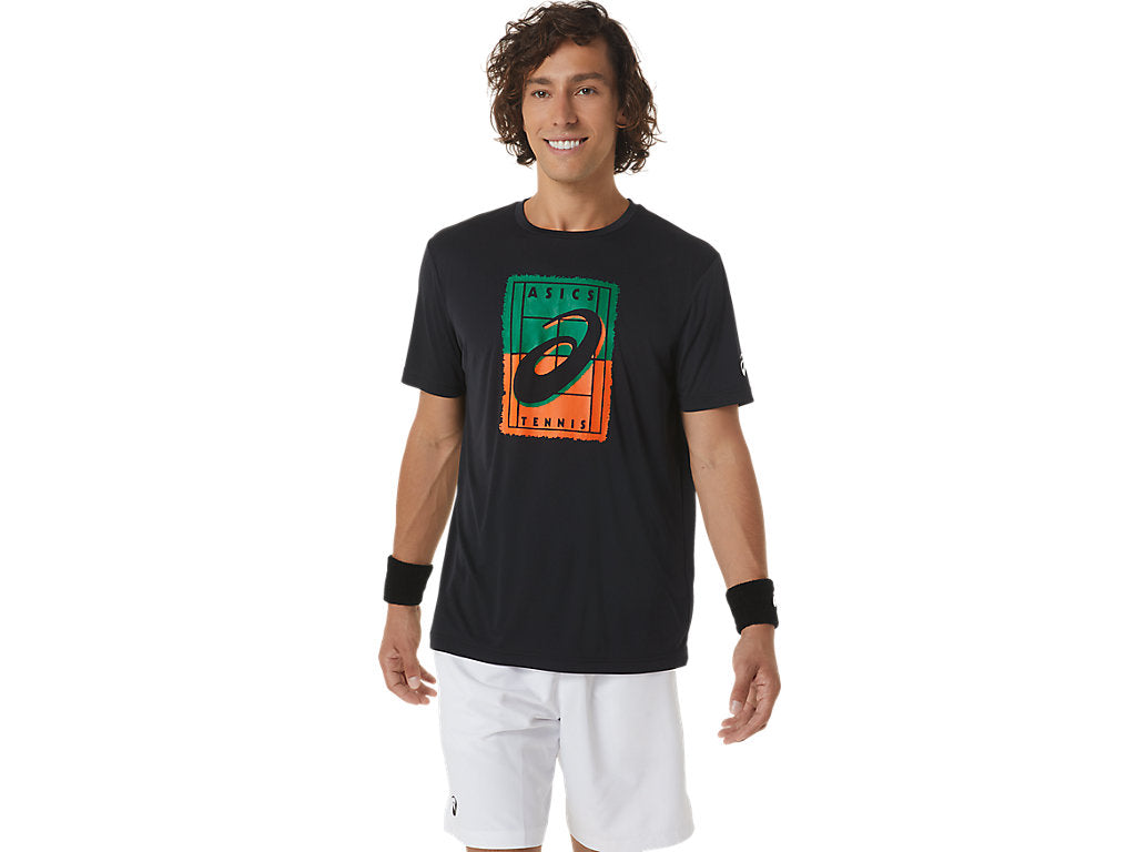 ASICS MEN'S COURT GS GRAPHIC TEE - Performance Black