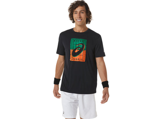 ASICS MEN'S COURT GS GRAPHIC TEE - Performance Black
