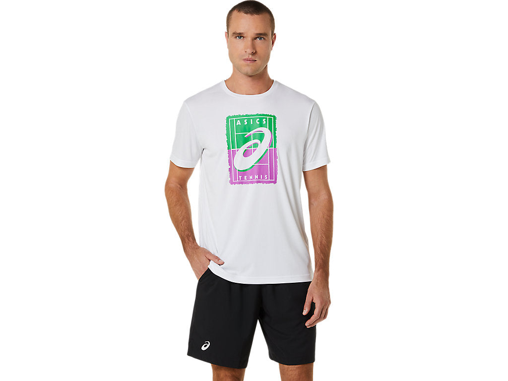 ASICS MEN'S COURT GS GRAPHIC TEE - Brilliant White