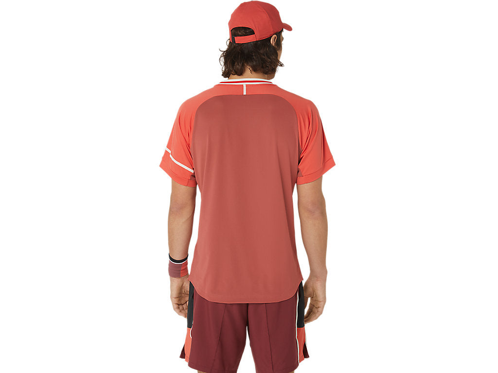 ASICS MATCH SHORT SLEEVED TOP - Red Snapper