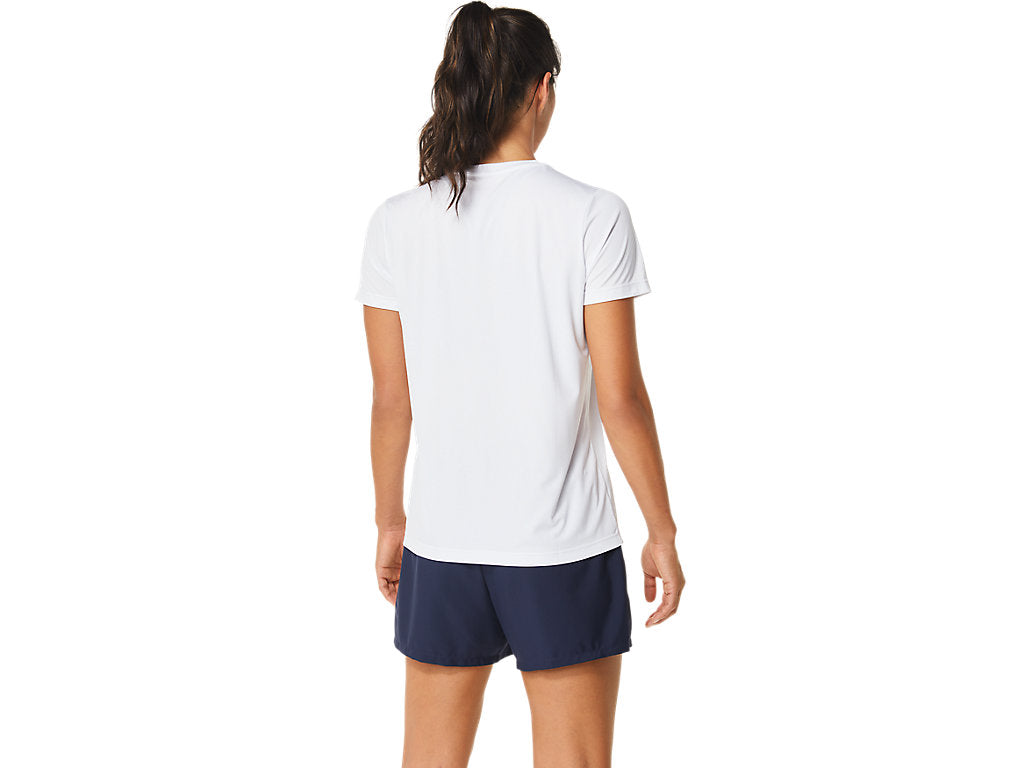 ASICS WOMENS COURT GRAPHIC TEE - Brilliant White
