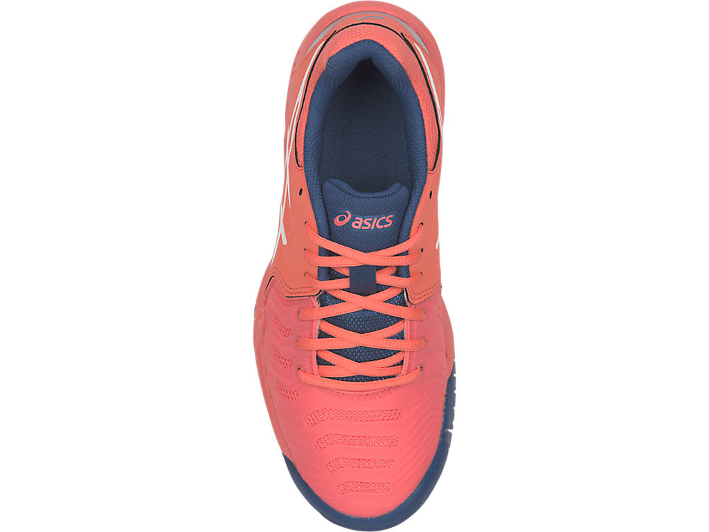 Asics Gel Resolution 7 GS Kids Tennis Shoes - Papaya/White