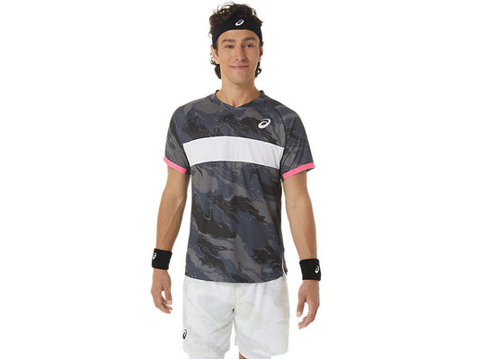 ASICS MATCH GRAPHIC SS TOP - Carrier Grey