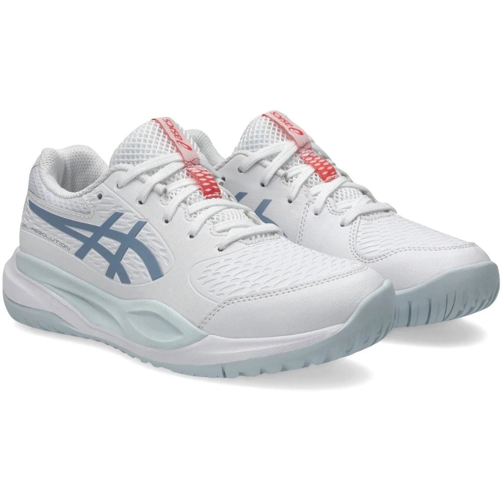 Asics Kids Gel-Resolution X GS - White/Grey Blue