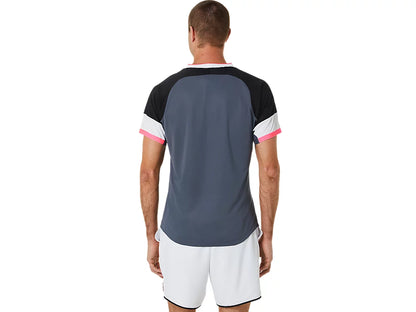 Asics Men Match Short Sleeved Top Performance Black/Carrier Grey