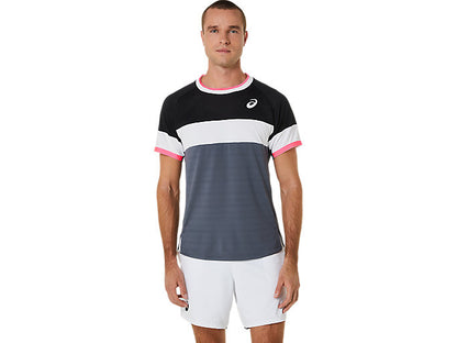 Asics Men Match Short Sleeved Top Performance Black/Carrier Grey