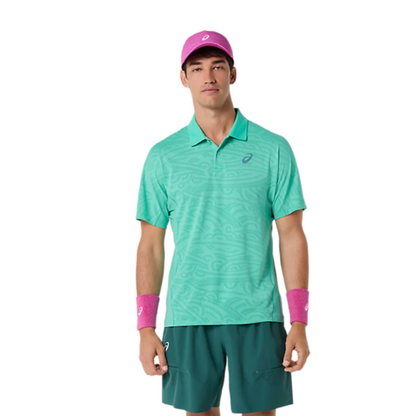 Asics Match Jacquard Polo SS Top - Aurora Green