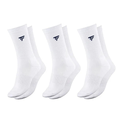 Technifibre 3 Pairs Classic Socks (Colour: White, Size: US: 6-9.5)